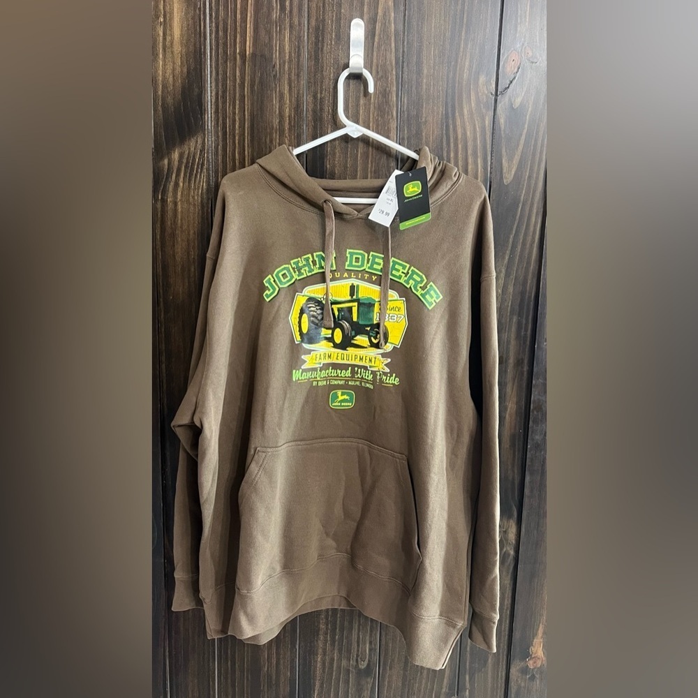 John Deere brown Graphic Tractor Sweatshirt Size XL - Picture 2 of 11